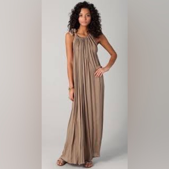 Hatch Dresses & Skirts - Hatch One Shoulder Tan Dress